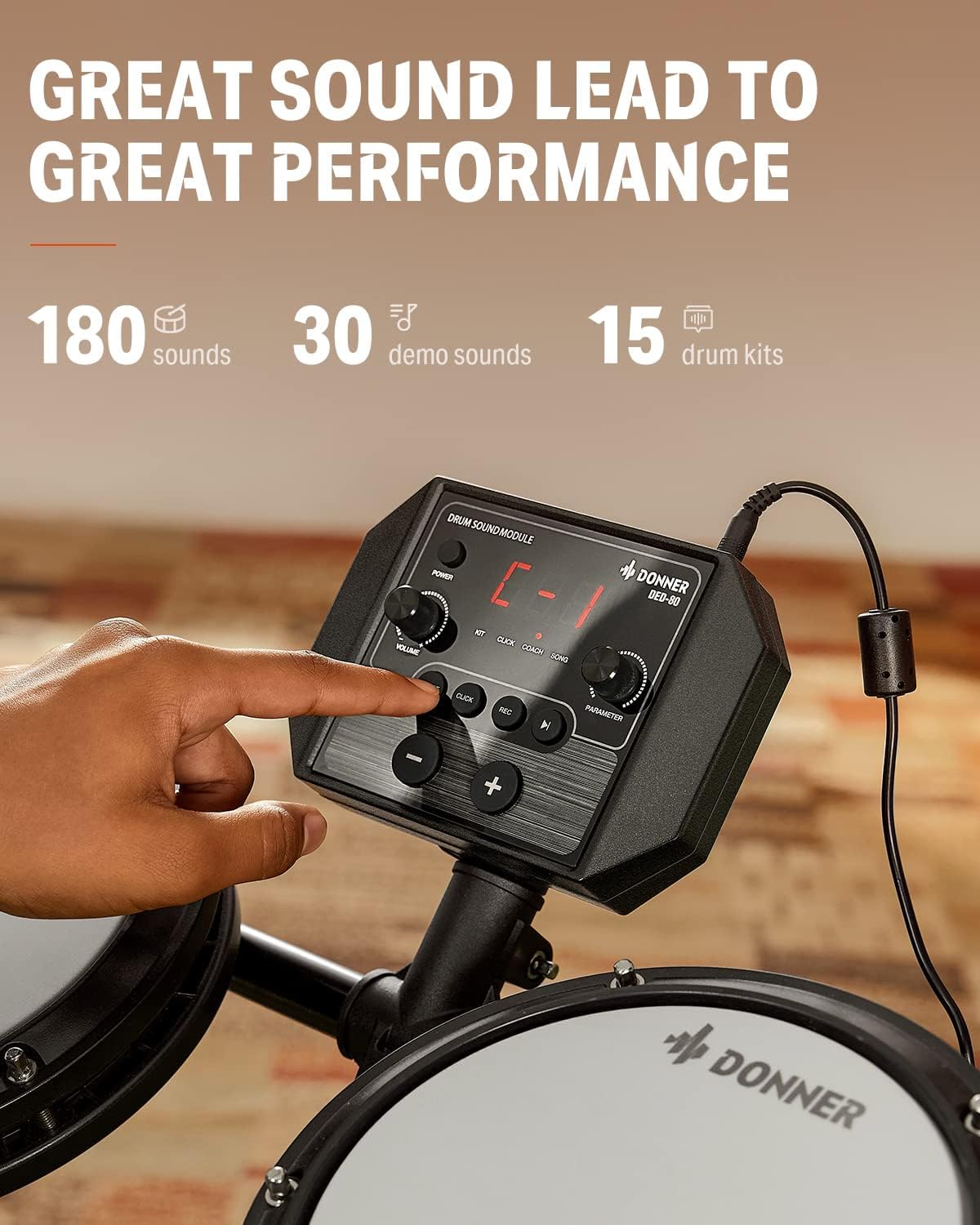Electronic Drum Set Kit with Mesh Pads – Complete Beginner Digital Drum Set with Pedals & Headphones