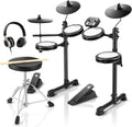 Electronic Drum Set Kit with Mesh Pads – Complete Beginner Digital Drum Set with Pedals & Headphones