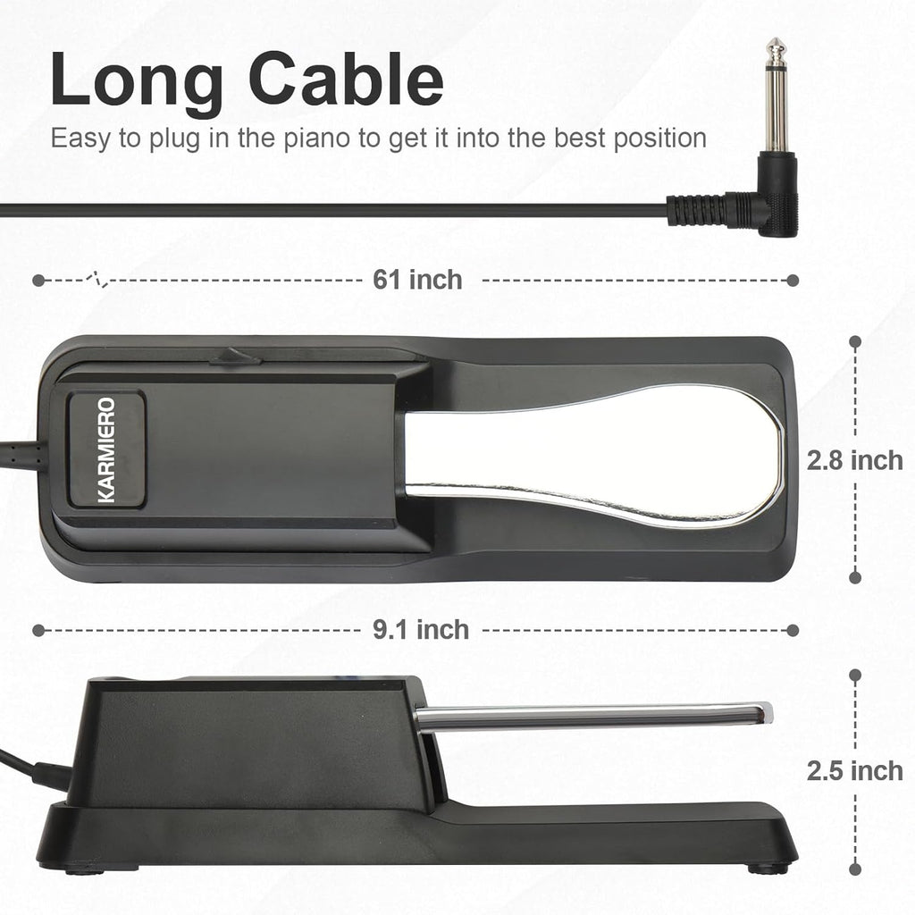 Keyboard Sustain Pedal – Universal Piano Style Pedal for Digital Keyboards