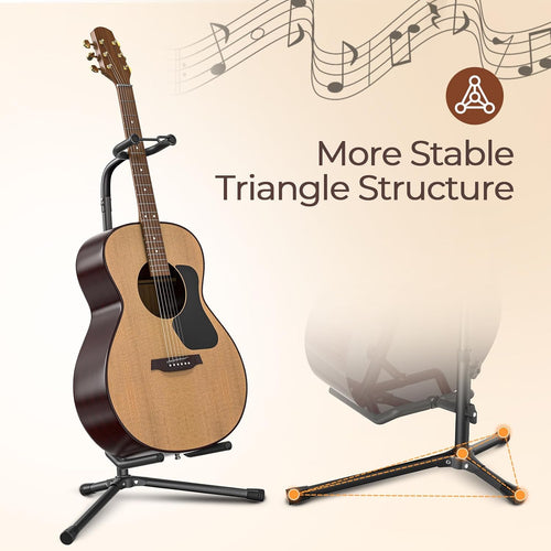 Adjustable Guitar Stand – Universal Stand for Acoustic, Electric & Bass Guitars, Foldable & Portable, Heavy Duty Metal