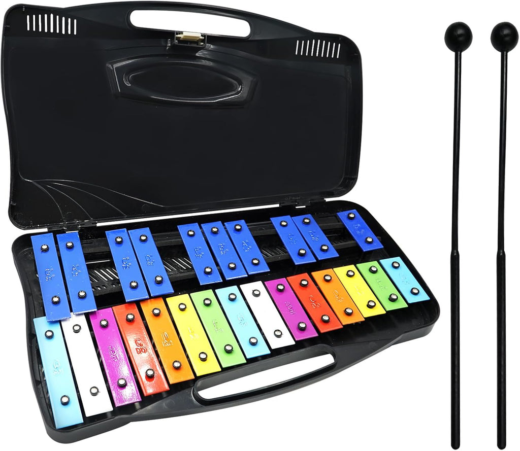 25 Note Xylophone for Kids-Beginner Glockenspiel Kit with Case & Mallets