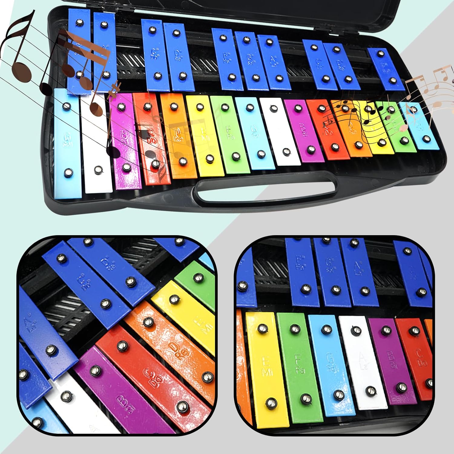 25 Note Xylophone for Kids-Beginner Glockenspiel Kit with Case & Mallets