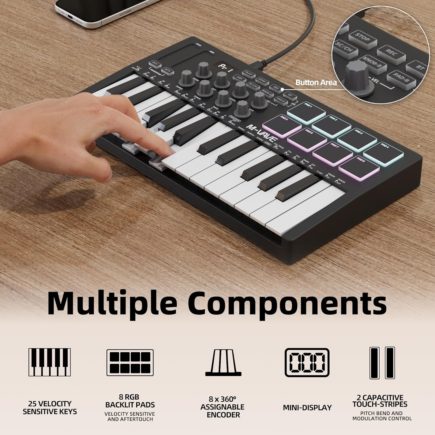 Mini MIDI Keyboard Controller