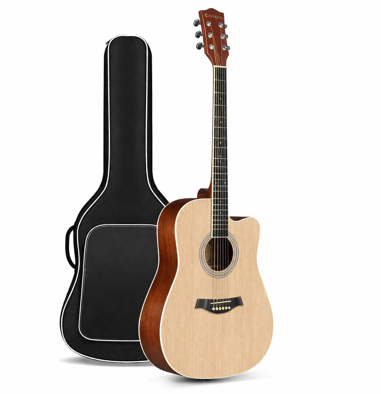Beginner Acoustic Guitar Kit – Full Size Cutaway Guitar with Gig Bag | Perfect for Students & First-Time Players