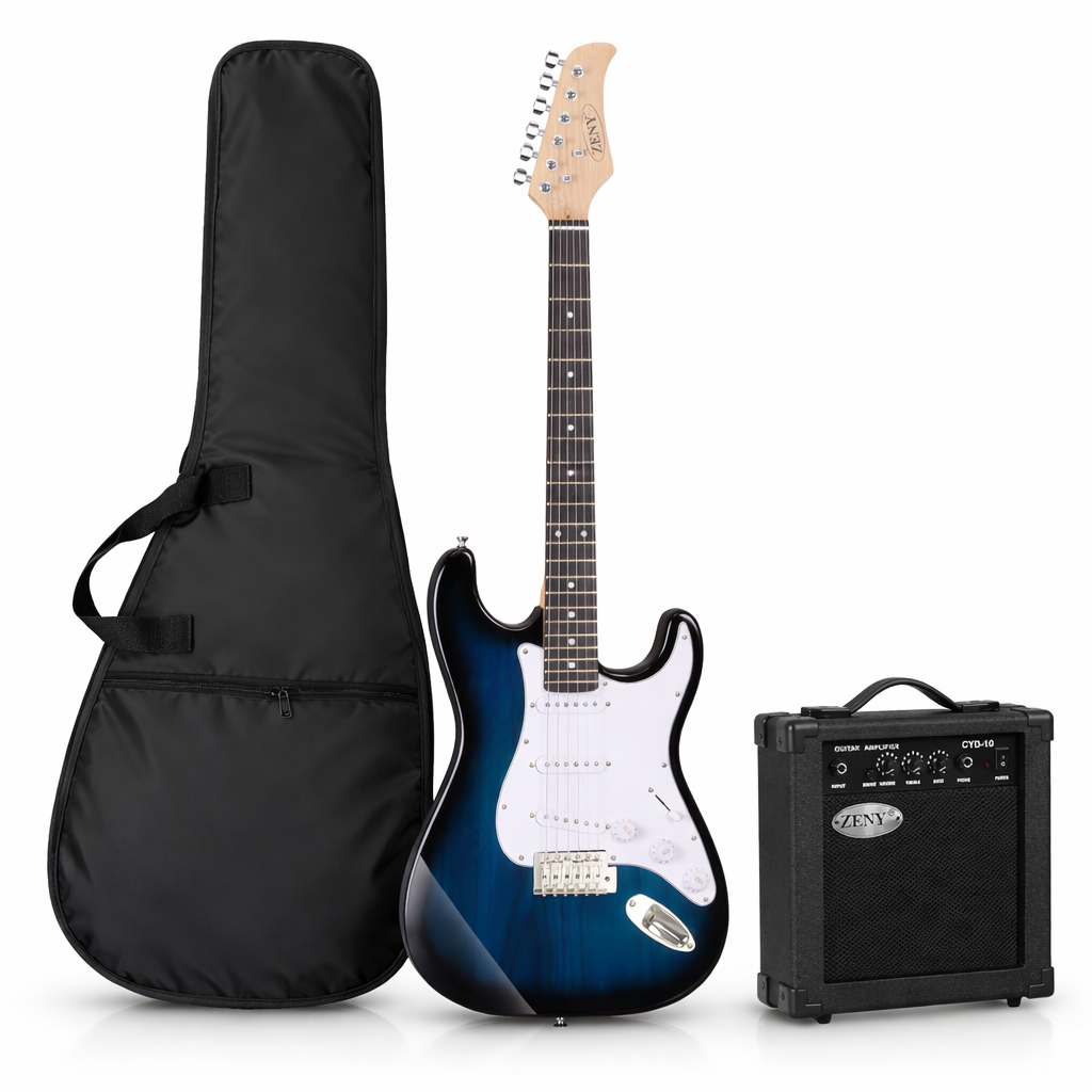 Electric Guitar Starter Kit with Amplifier – Full Size Beginner Bundle with Case