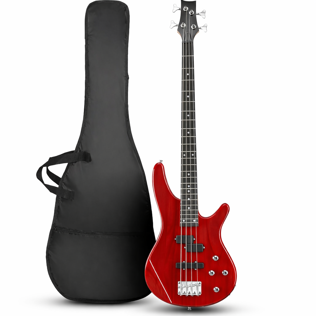 Electric Bass Guitar Starter Kit with Amplifier – 4 String Beginner Bundle